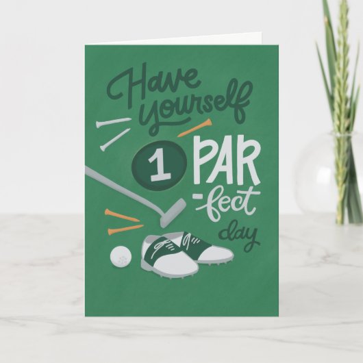 男または女のゴルフ誕生日カードとユーモア カード (正面)