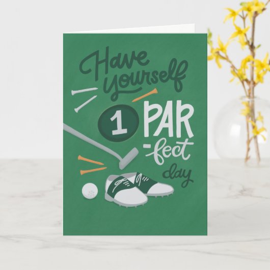 男または女のゴルフ誕生日カードとユーモア カード (黄色い花)