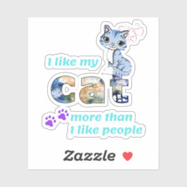 「男よりも猫のほうが人懐っこい」スタイリッシュアートワーク シール