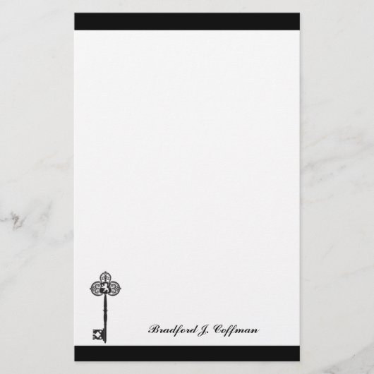 男らしいアンティークの鍵 便箋 (正面)