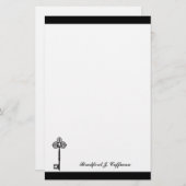 男らしいアンティークの鍵 便箋 (正面/裏面)