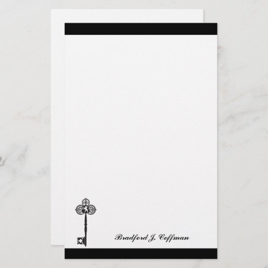 男らしいアンティークの鍵 便箋 (正面/裏面)