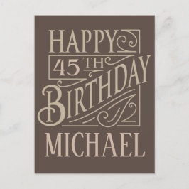 男らしいハッピーバースデーのデザイン 案内ポストカード