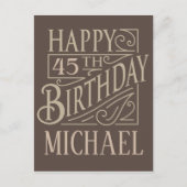 男らしいハッピーバースデーのデザイン 案内ポストカード (正面)