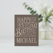 男らしいハッピーバースデーのデザイン 案内ポストカード (スタンド正面)