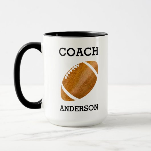 男らしいパーソナライズなフットボールのコーチのヴィンテージ マグカップ (左)