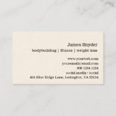 男らしいボディービルダーのフィットネスのアスリートのスポーツ 名刺 (裏面)
