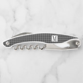 男らしいモノグラムの千鳥格子ので黒い灰色パターン ソムリエナイフ (裏面)