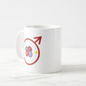 男らしい人のヘリウム原子のギークのおもしろいなロゴ コーヒーマグカップ (正面左)