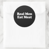 男らしい人は肉を食べる ラウンドシール (バッグ)