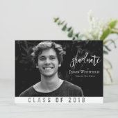 男らしい写真の卒業の発表 案内状 (スタンド正面)