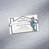 男らしい労働者アイコン近隣の便利屋 マグネット名刺 (インサイチュ)