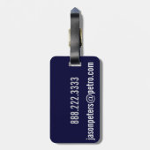 男らしい最初のシンプルでパーソナライズでカスタムなラベル ラゲッジタグ (裏面縦)