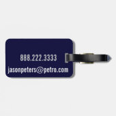 男らしい最初のシンプルでパーソナライズでカスタムなラベル ラゲッジタグ (裏面横)