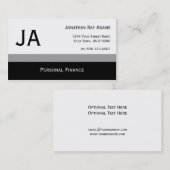 男らしい灰色および黒いストライプの名刺 名刺 (正面/裏面)