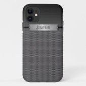 男らしい灰色の金属の鎖の一見のモノグラム Case-Mate iPhoneケース (裏面)