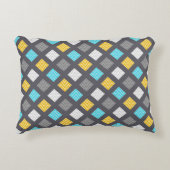 男らしい灰色の青く黄色く幾何学的なパターン アクセントクッション (正面)