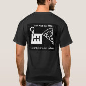 男らしい男はカロリーではなくギアを数える Tシャツ (裏面)