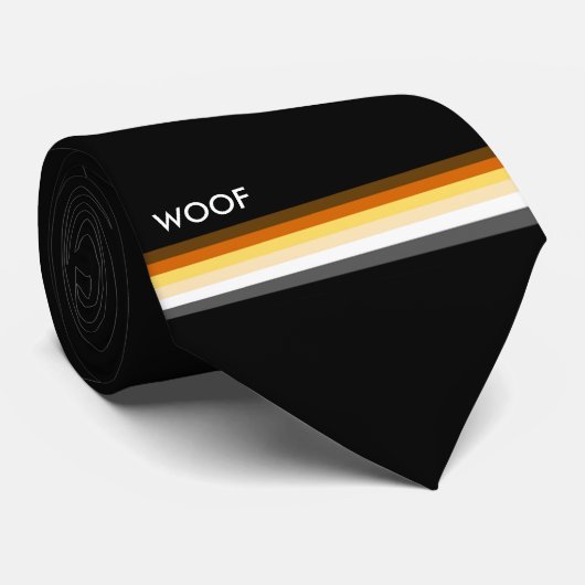 男らしくスマートなゲイ・ベア・プライド・フラッグ woof ネクタイ (ロール)