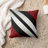 男らしく赤く黒い灰色のストライプのデザイン クッション (ブランケット)