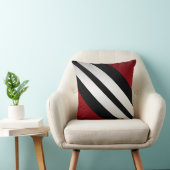 男らしく赤く黒い灰色のストライプのデザイン クッション (椅子)