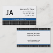 男らしく黒く青く、銀製の金属の織り方 名刺 (正面/裏面)