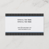 男らしく黒く青く、銀製の金属の織り方 名刺 (裏面)