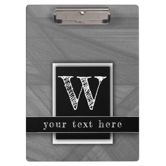 男らしエレガントモダン先生銀 クリップボード (正面)