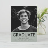 男らしグレー卒業パーティー|写真 招待状 (スタンド正面)