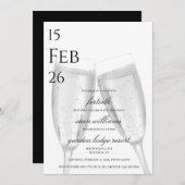 男らしシャンパン40歳の誕生日パーティー 招待状 (正面/裏面)