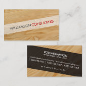 男らしシンプル頭が切れるクール斜め木目 名刺 (正面/裏面)