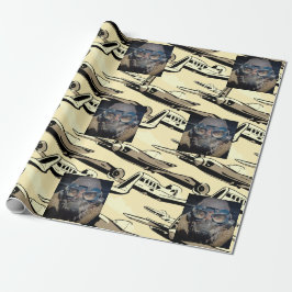 男らしスタイル図解入りの、写真付きの飛行機パーソナライズされた ラッピングペーパー