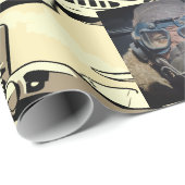 男らしスタイル図解入りの、写真付きの飛行機パーソナライズされた ラッピングペーパー (ロールコーナー)