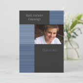男らしストライプ卒業招待状 招待状 (スタンド正面)
