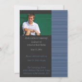 男らしストライプ卒業招待状 招待状 (裏面)