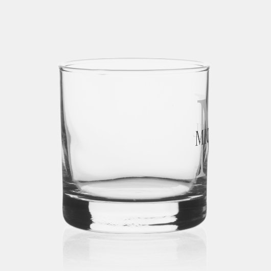 男らしパーソナライズされたモノグラムと名前 ウイスキーグラス (右)