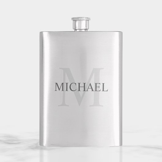 男らしパーソナライズされたモノグラムと名前 フラスク