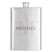 男らしパーソナライズされたモノグラムと名前 フラスク (正面)