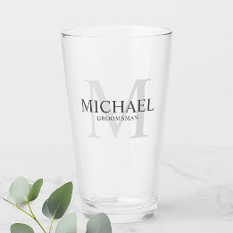 男らしパーソナライズされたMonogramとName Groomsmen タンブラーグラス