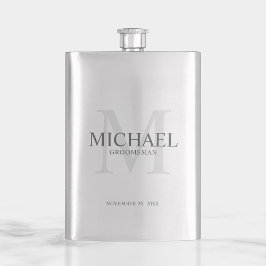 男らしパーソナライズされたMonogramとName Groomsmen フラスク