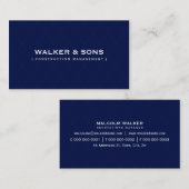 男らしビジミニマルシンプルー頭が切れるネイビー 名刺 (正面/裏面)