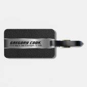 男らしブラックフェイクレザー&シルバールック3 ラゲッジタグ (裏面横)