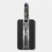 男らしブラックフェイクレザー&シルバールック4 ラゲッジタグ (裏面縦)