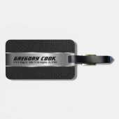 男らしブラックフェイクレザー&シルバールック4 ラゲッジタグ (裏面横)