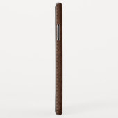 男らしブラック&ブラウンヴィンテージレザーフェイクズ Case-Mate iPhoneケース (裏面/右)