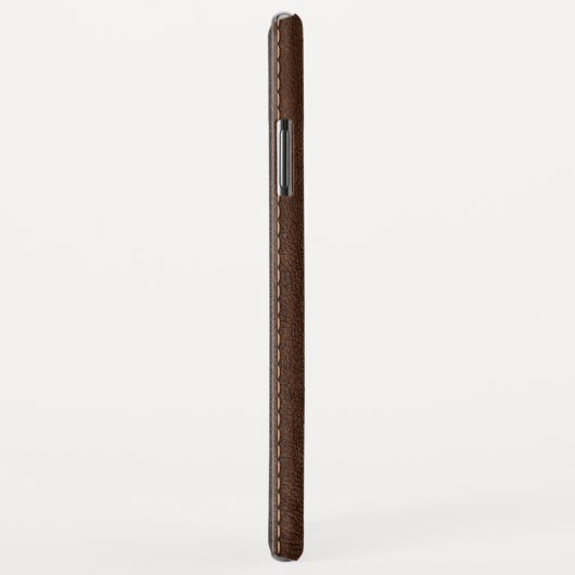 男らしブラック&ブラウンヴィンテージレザーフェイクズ Case-Mate iPhoneケース (裏面/右)