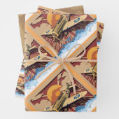 男らしヴィンテージ戦争飛行機 ラッピングペーパーシート (インサイチュ)