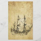 男らしヴィンテージ航海の階級の古代船 便箋 (正面)