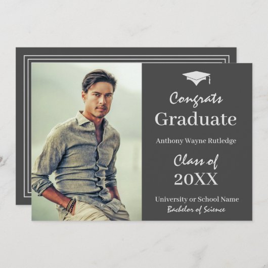 男らし大学院写真の発表とパーティー 案内状 (正面/裏面)