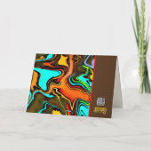男らし抽象芸術茶カラフルモダン空白の色 カード (裏面)